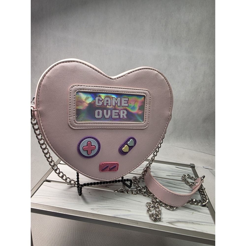 Gamer Girl Crossbody Bag Heart Controller Exclusive Game Over Pink